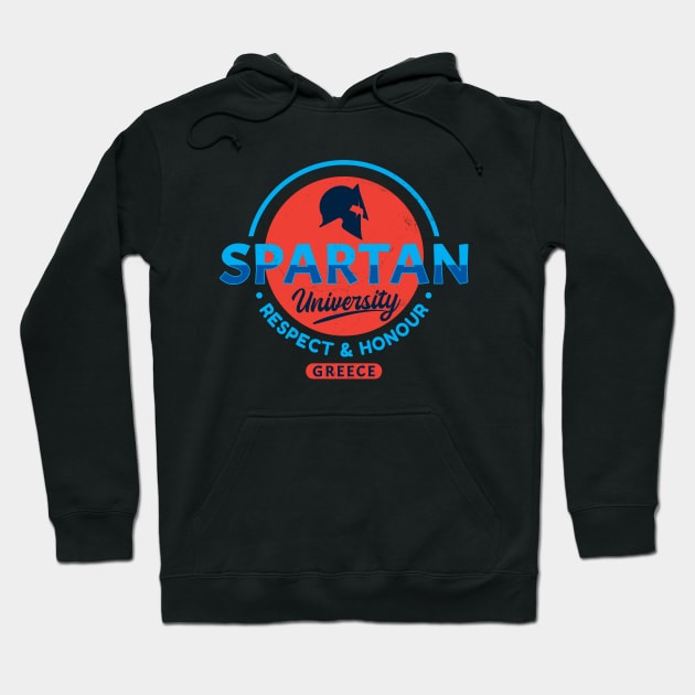 Spartan University Greece - Respect and Honor Hoodie by NicGrayTees